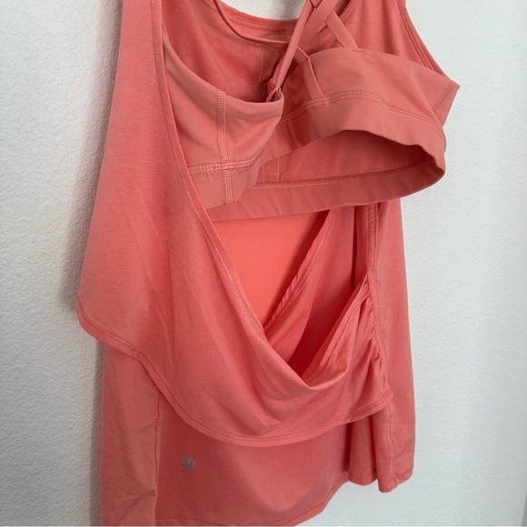 Lululemon Reenergized 2 In 1 Tank Top Light Coral Open Back Size 6 Women’s - Picture 6 of 10
